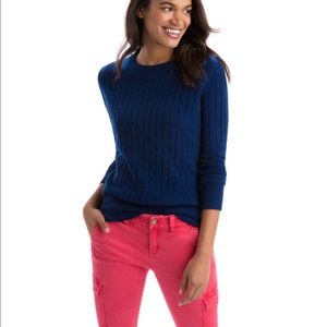 Vineyard Vines Cashmere Coral Lane Cable Sweater